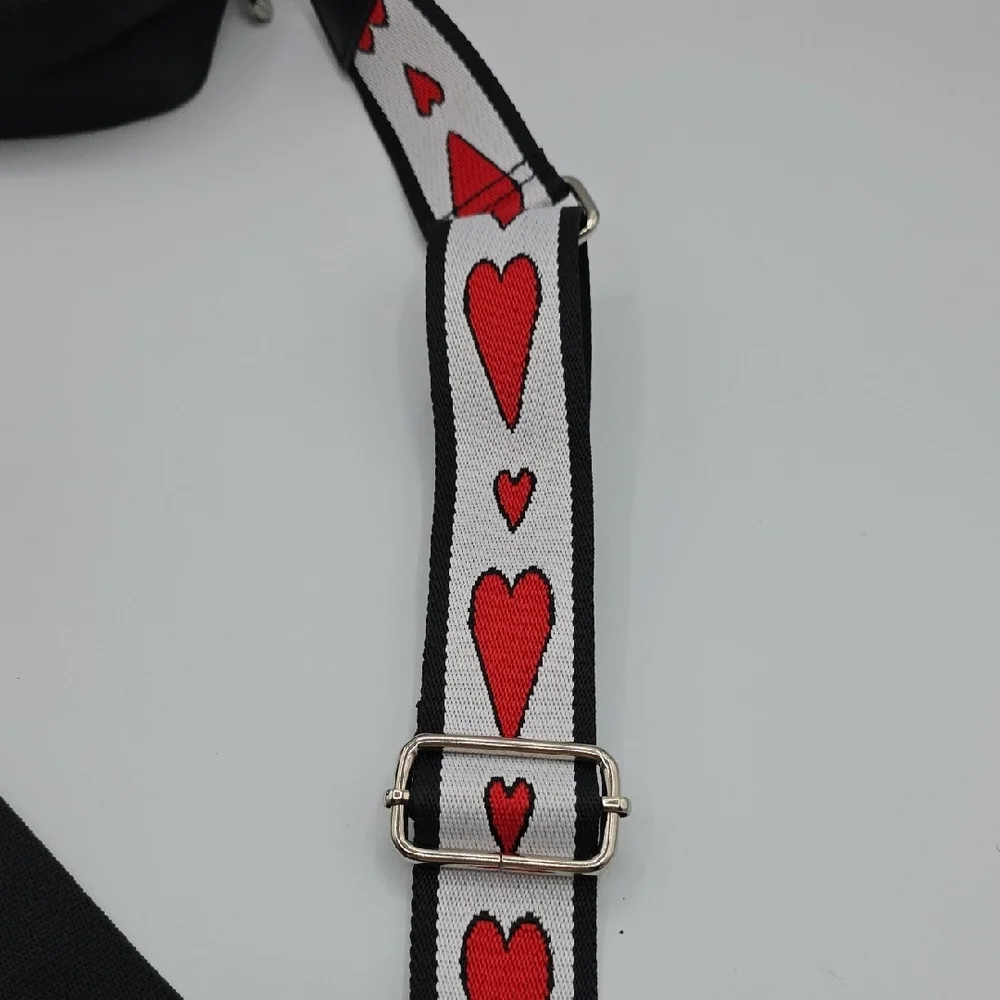 Brighton Black Crossbody Bag with Red Accents